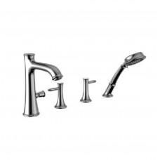 Double-handle faucet with shower