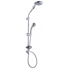 Sliding bar with shower head and handheld.