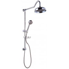 Sliding bar with shower head and handheld.